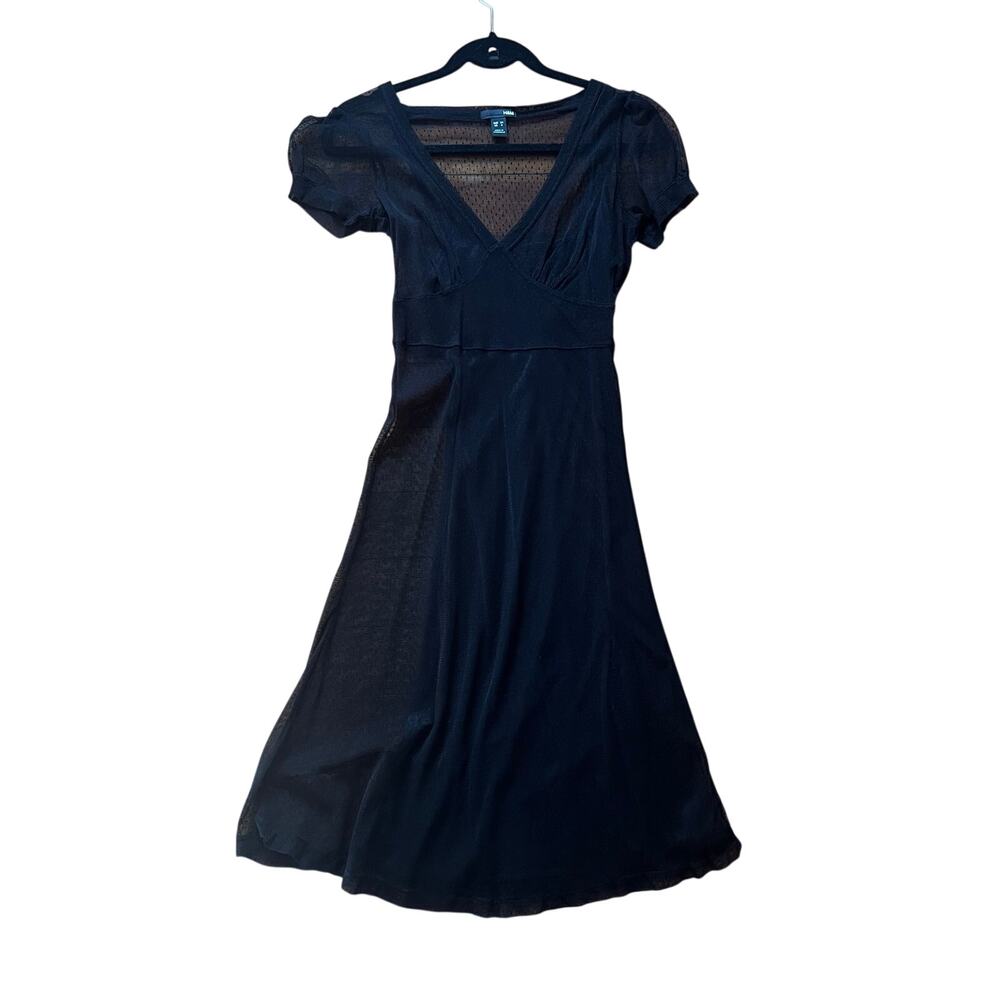 H&M Black Mesh Dress with Silk Slip Attached Undnerneath | 4
